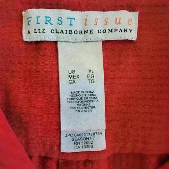 Liz Claiborne First Issue Women's Blouse Top Size XL Sleeveless Button Up Soft - Picture 4 of 5